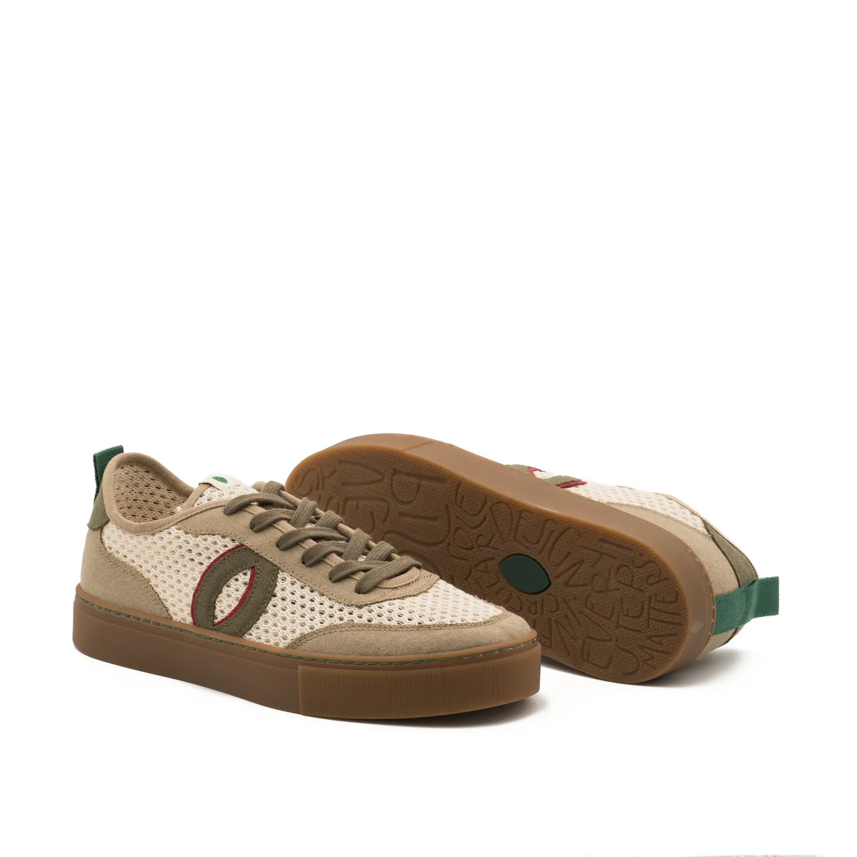 Vegan sneaker mesh off white-taupe BRI011 - Image 3