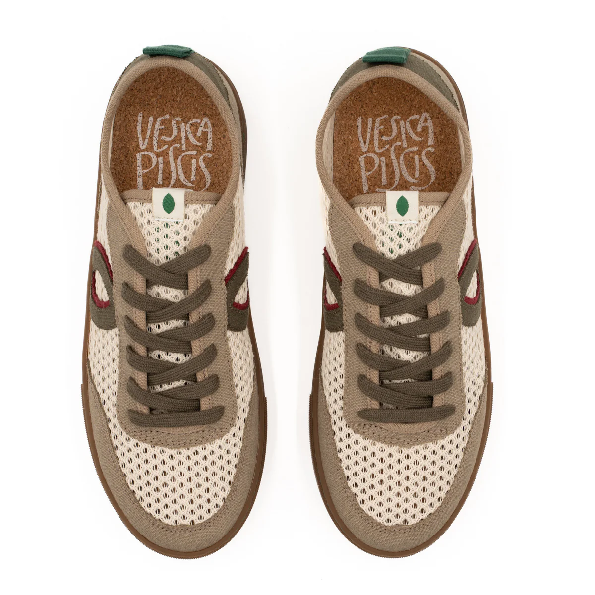 Vegan sneaker mesh off white-taupe BRI011 - Image 4