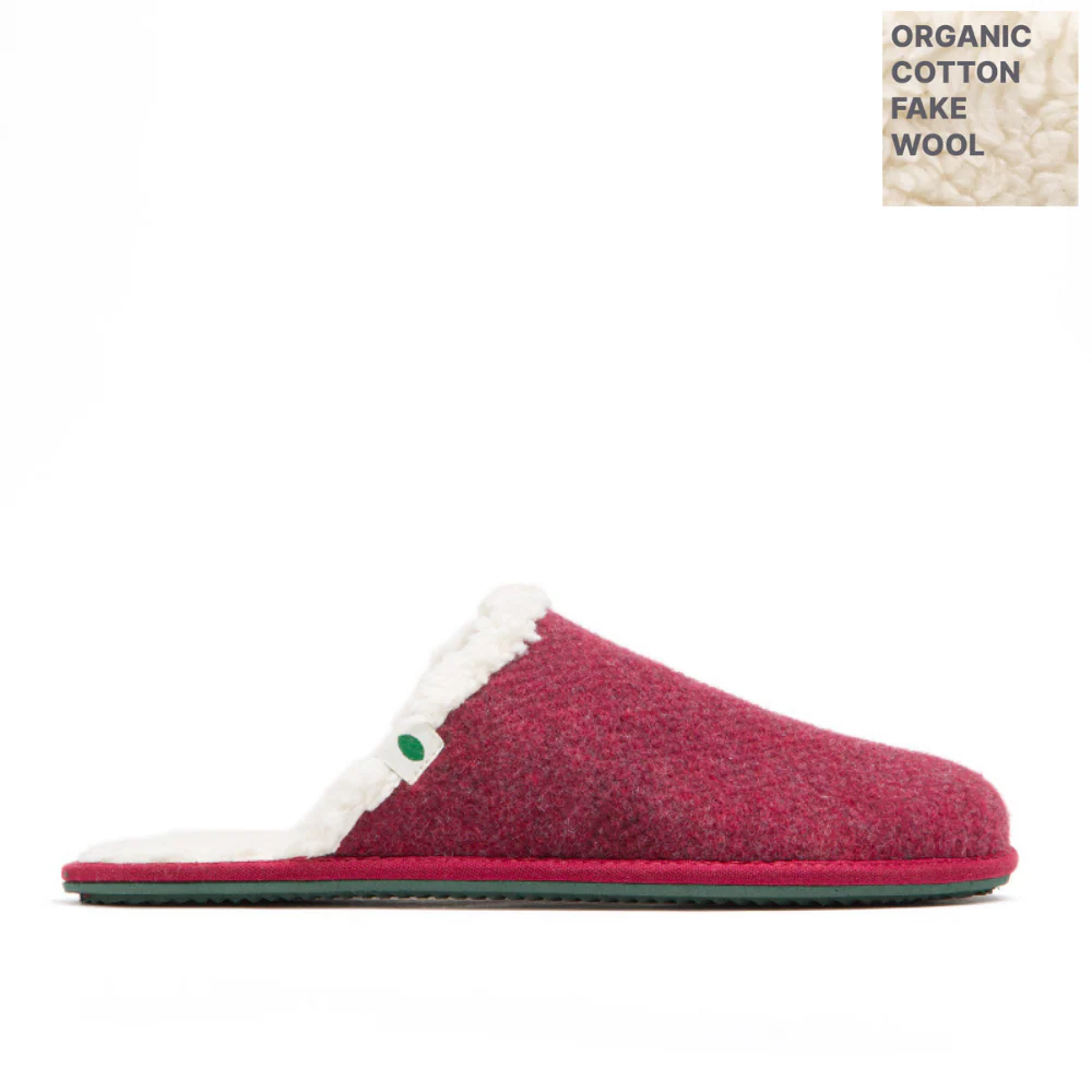 Vegan home slipper bordeaux SAW001 - Image 2