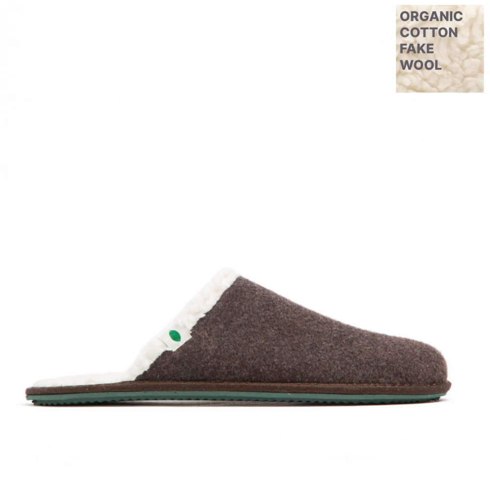 Vegan home slipper brown SAW003 - Image 2