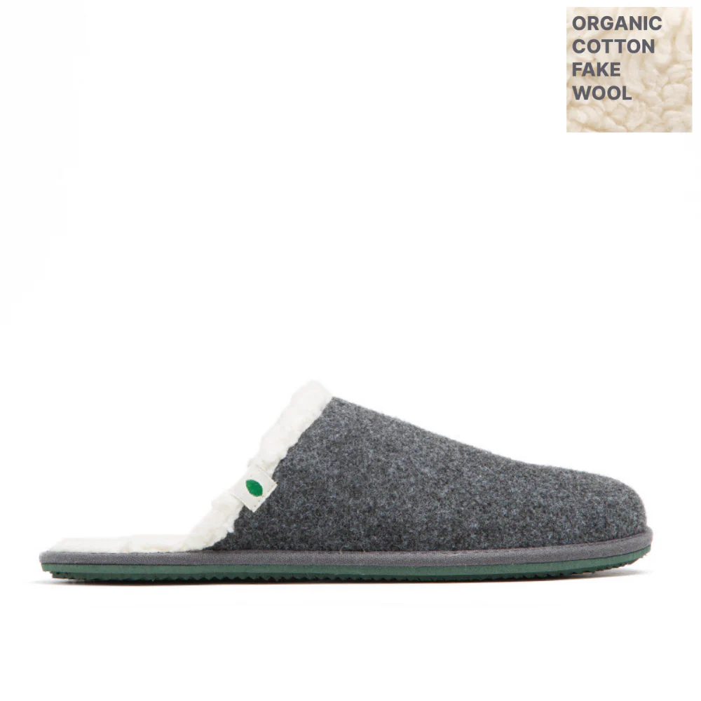 Vegan home slipper gray SAW002 - Image 2