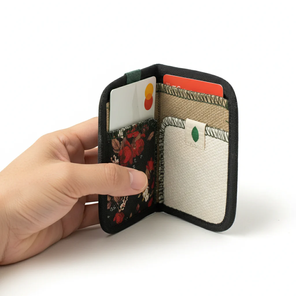 random zero-waste vegan wallet BLACK EIL001 - Image 3