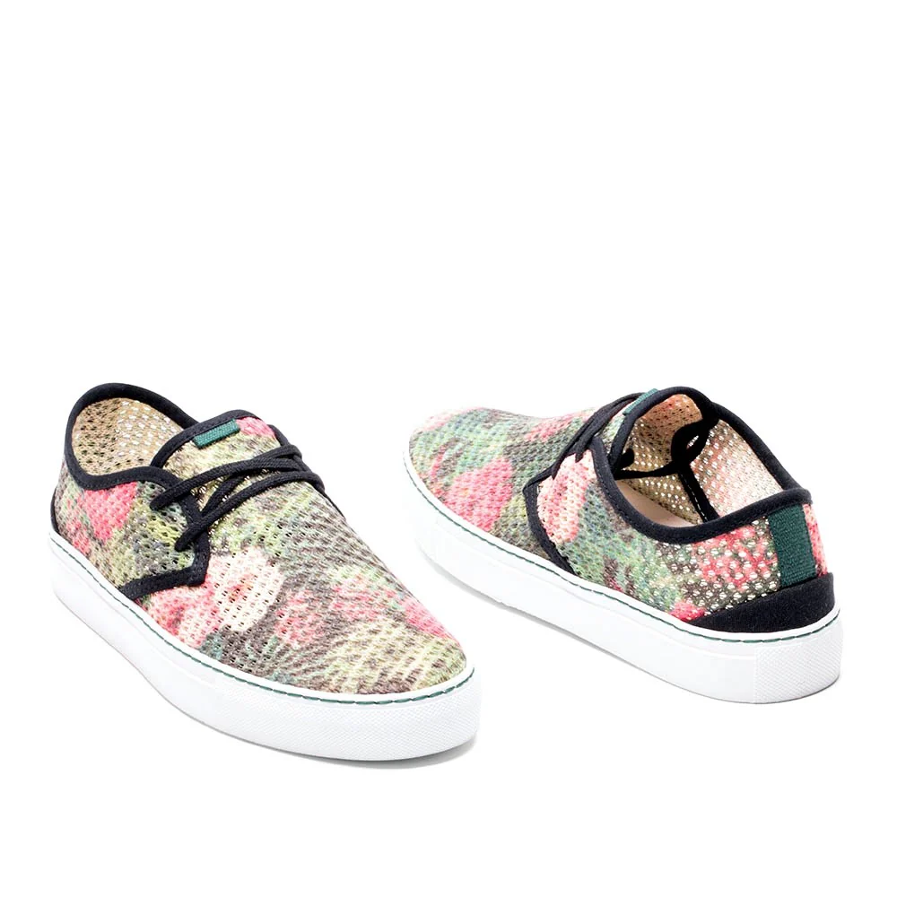 Vegan sneaker mesh black flowers SID015 - Image 2