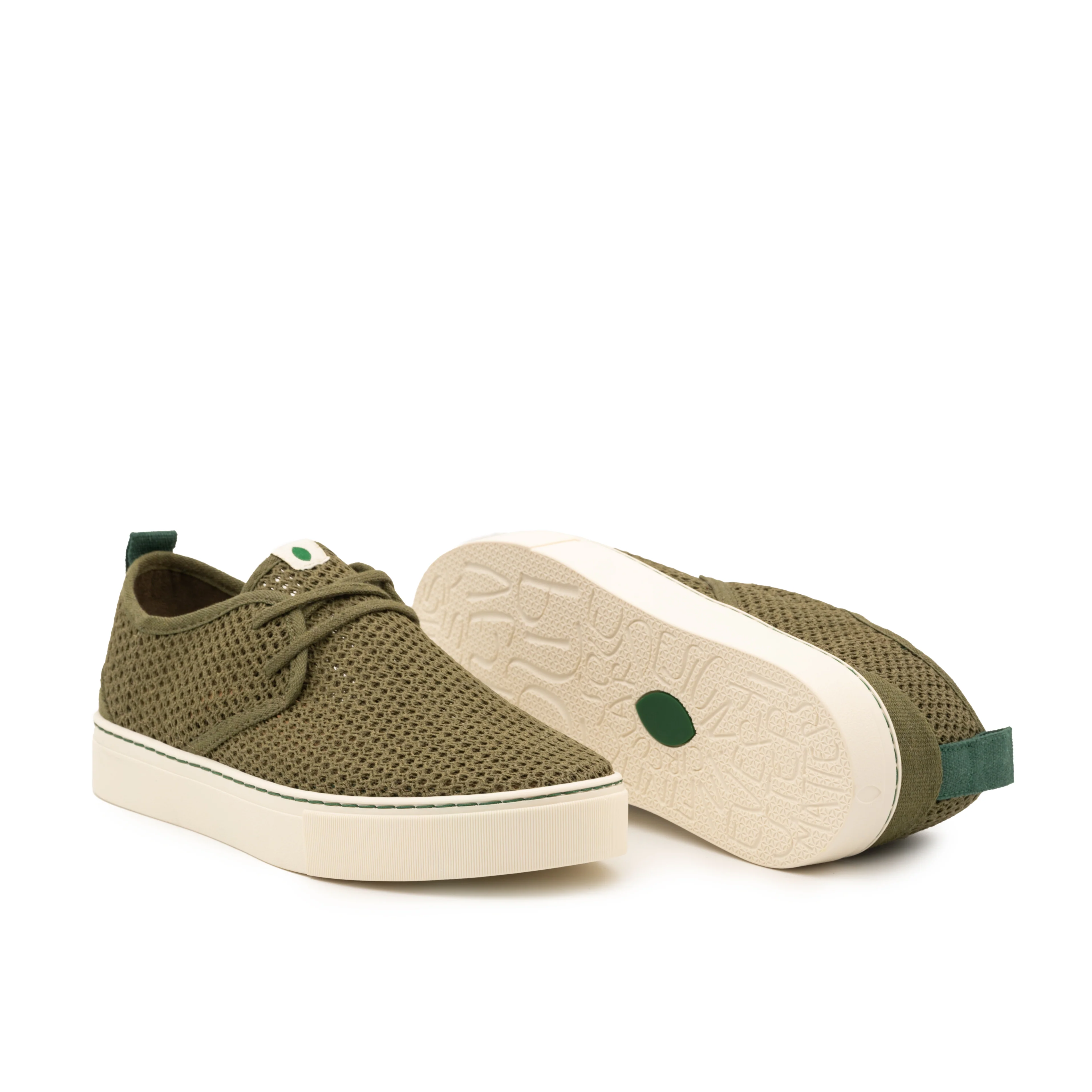 Vegan sneaker mesh khaki SID022 - Image 3