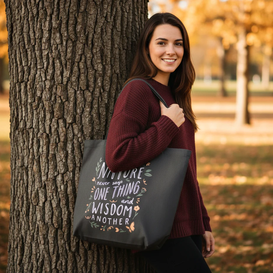 tote bag nature grey tol003 - Image 2