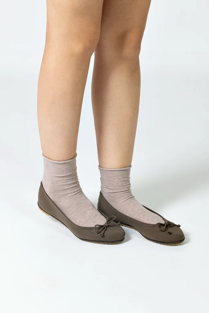 Vegan ballerina khaki ING013 - Image 2