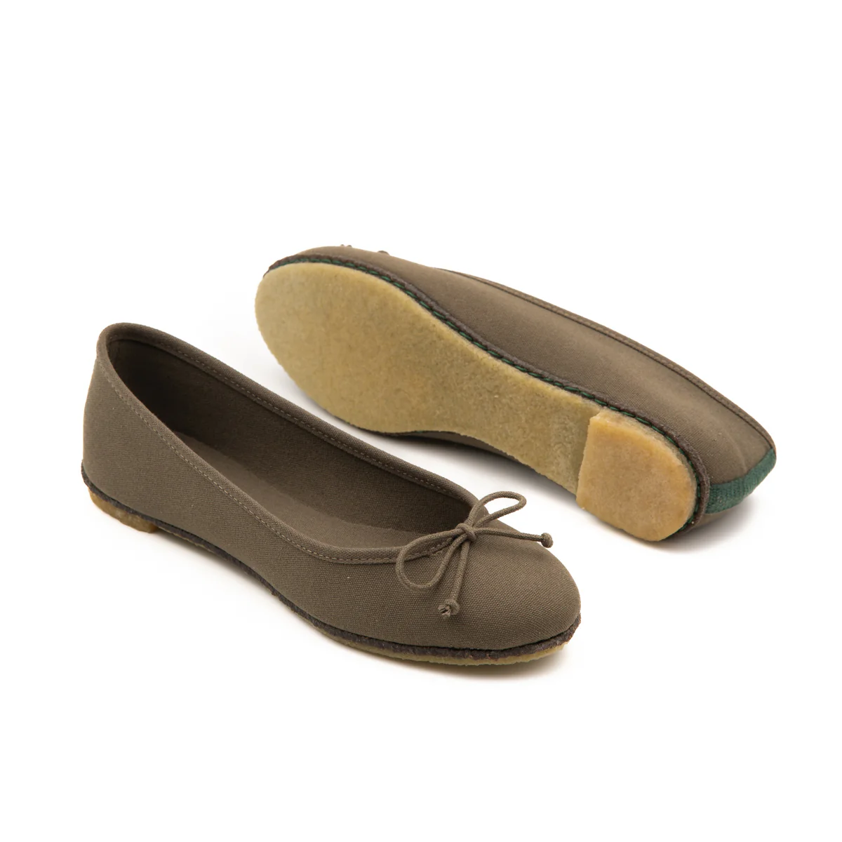 Vegan ballerina khaki ING013 - Image 4