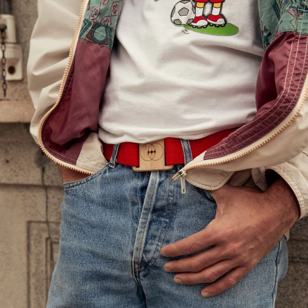 Vegan belt red GAU006 - Image 2