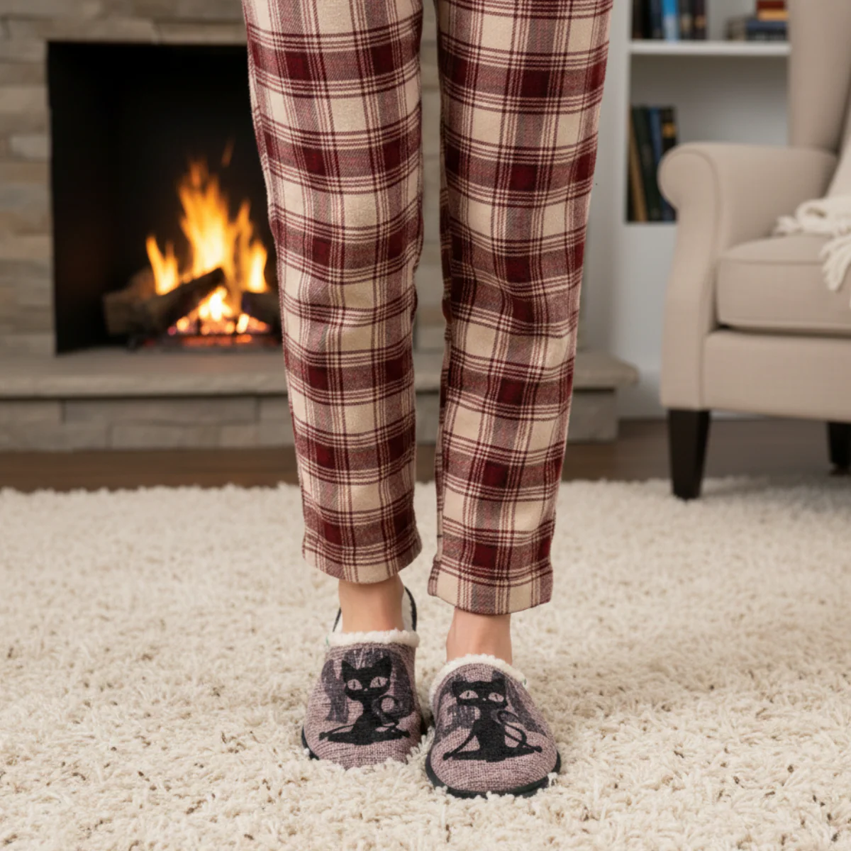 Vegan home slipper pink cat SUS014 - Image 2