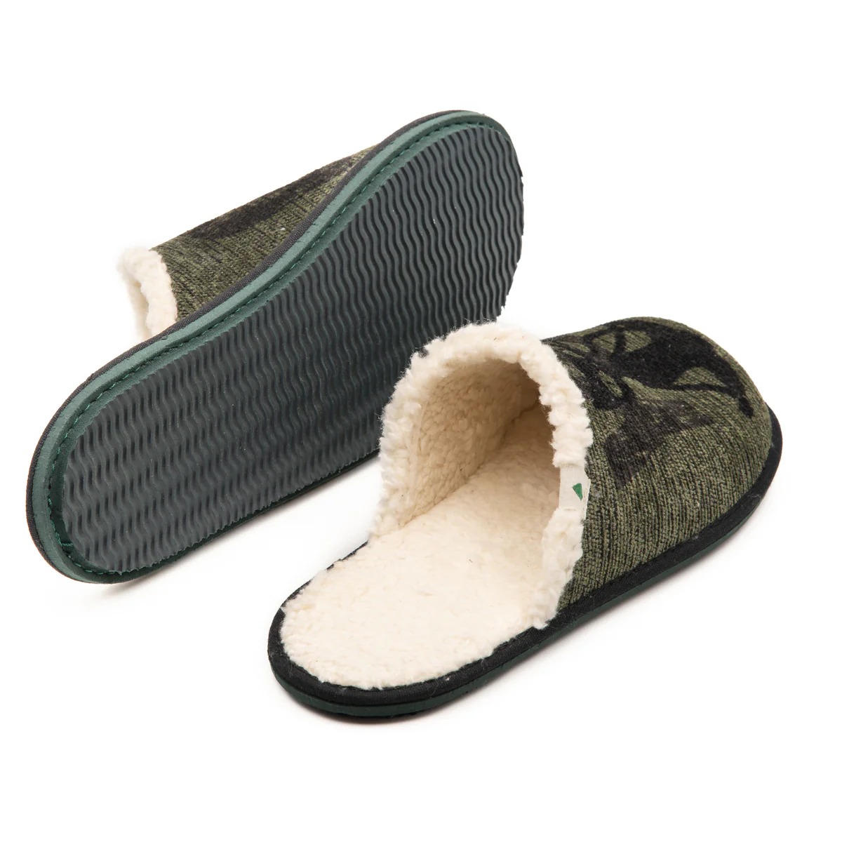 Vegan home slipper green cat SUS013 - Image 2