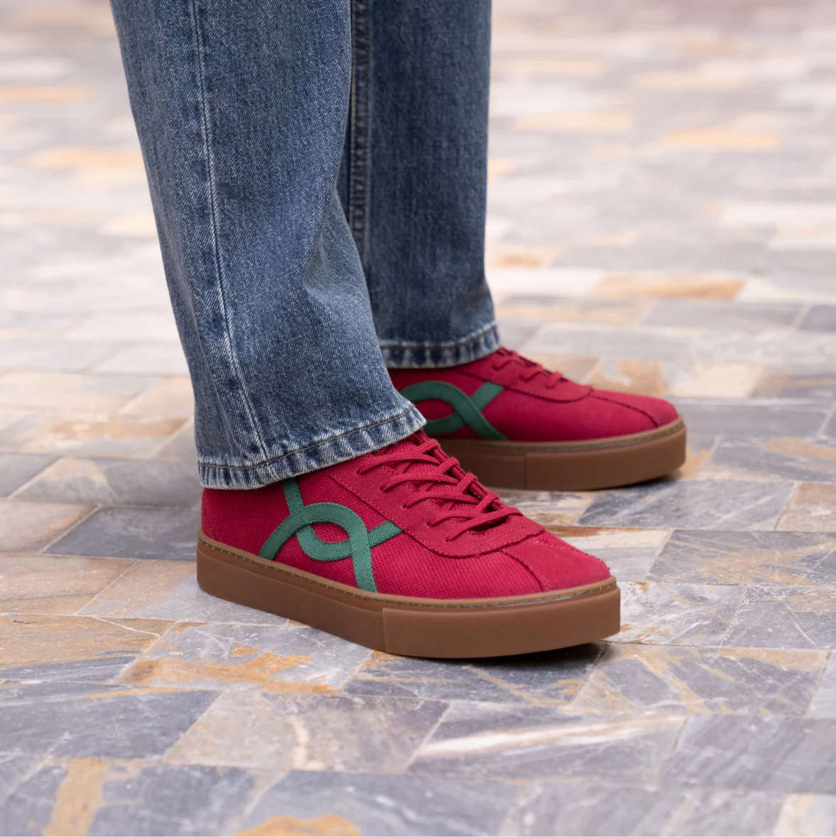 Vegan sneaker bourdeaux KAF013 - Image 2