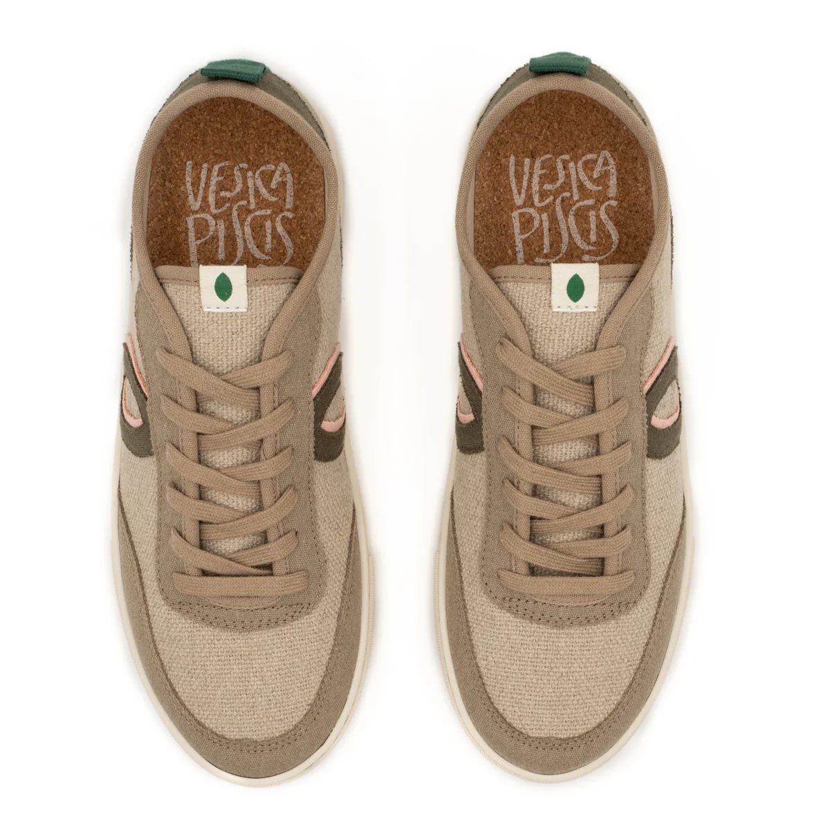 Vegan sneaker linen natural-taupe BRI016 - Image 3