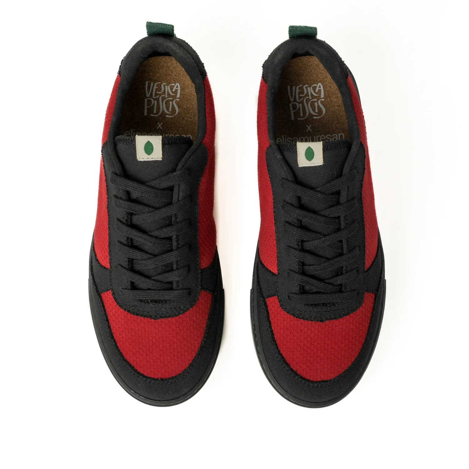 Vegan sneaker Misho black-red SON043 - Image 4