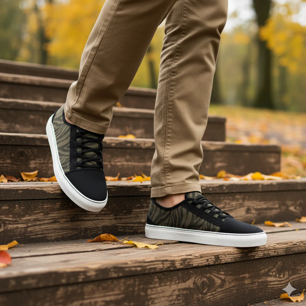 Vegan sneaker khaki zebra CUV010 - Image 2