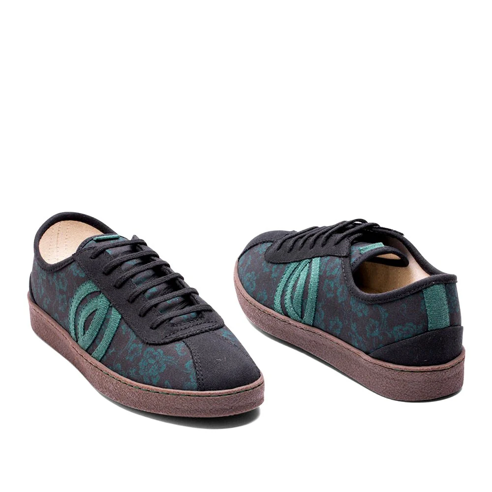 Vegan sneaker green flowers DIO004 - Image 2