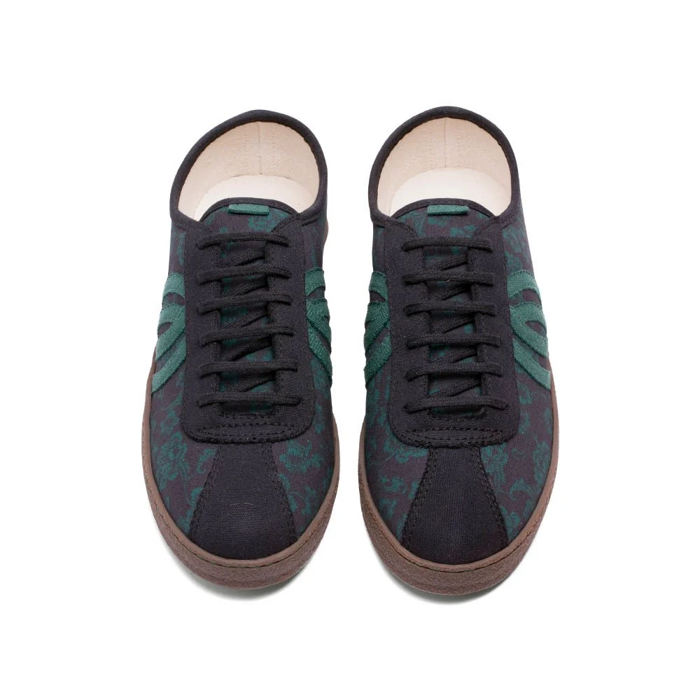 Vegan sneaker green flowers DIO004 - Image 3