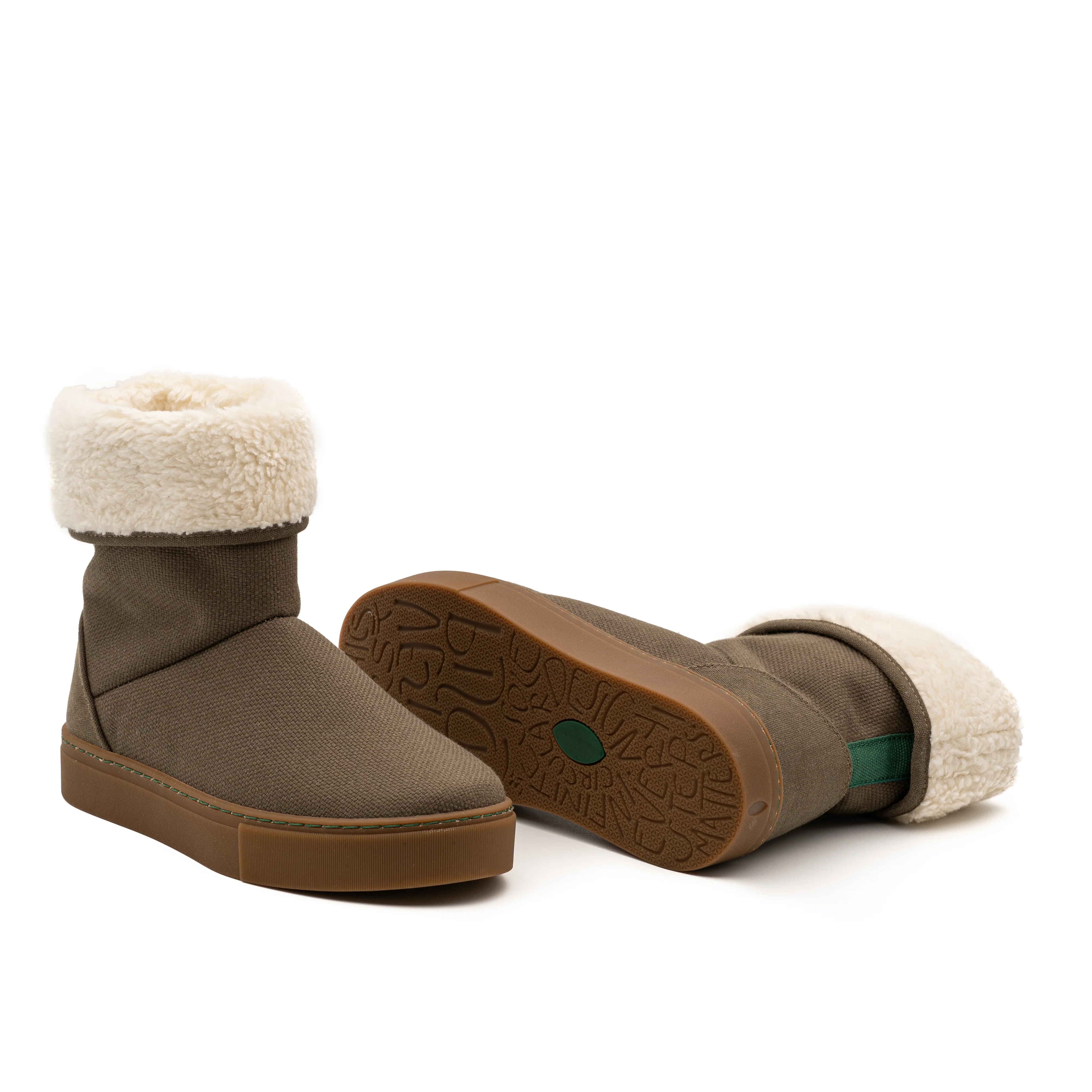 Vegan winter bootie khaki JID003 - Image 2