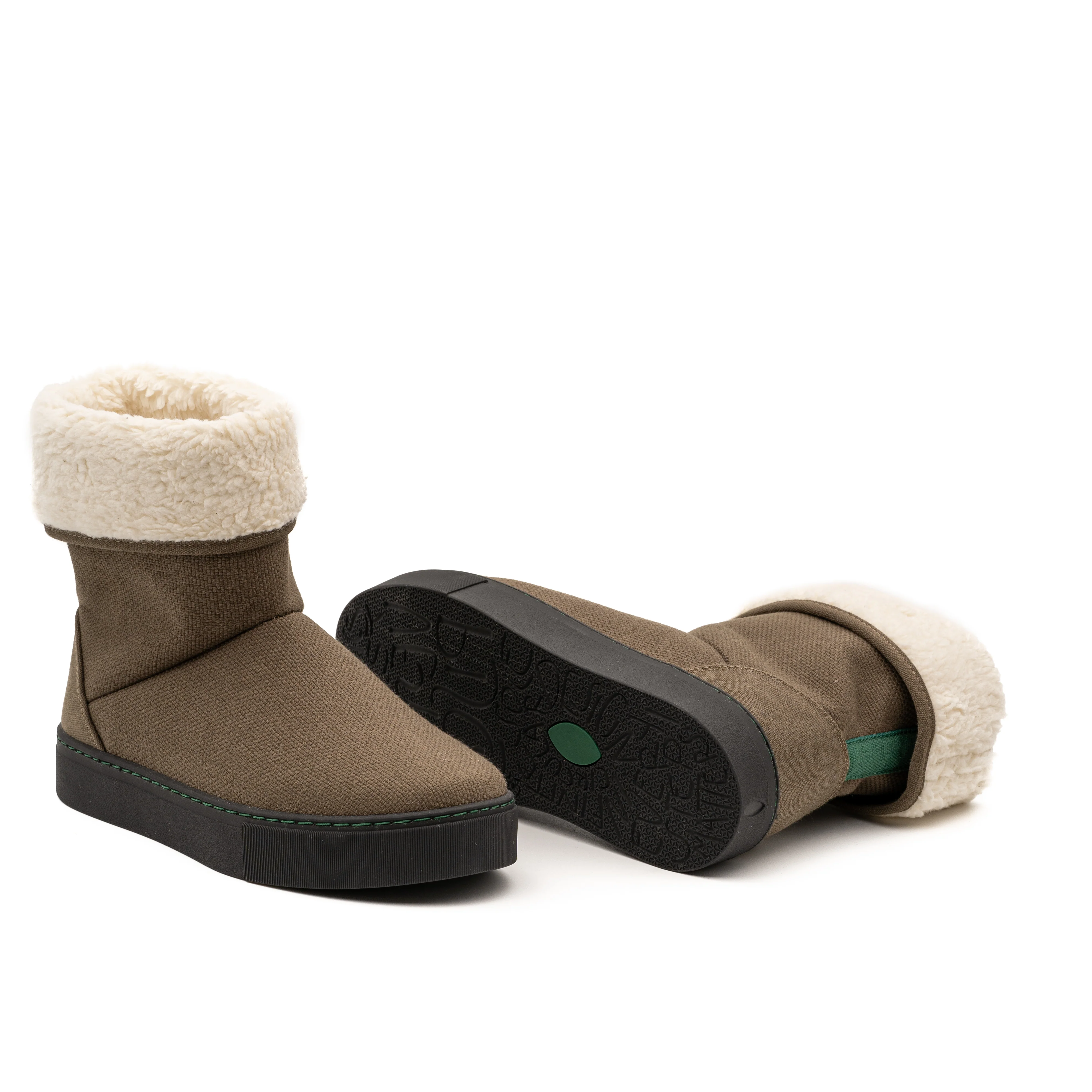 Vegan winter bootie khaki JID009 - Image 3