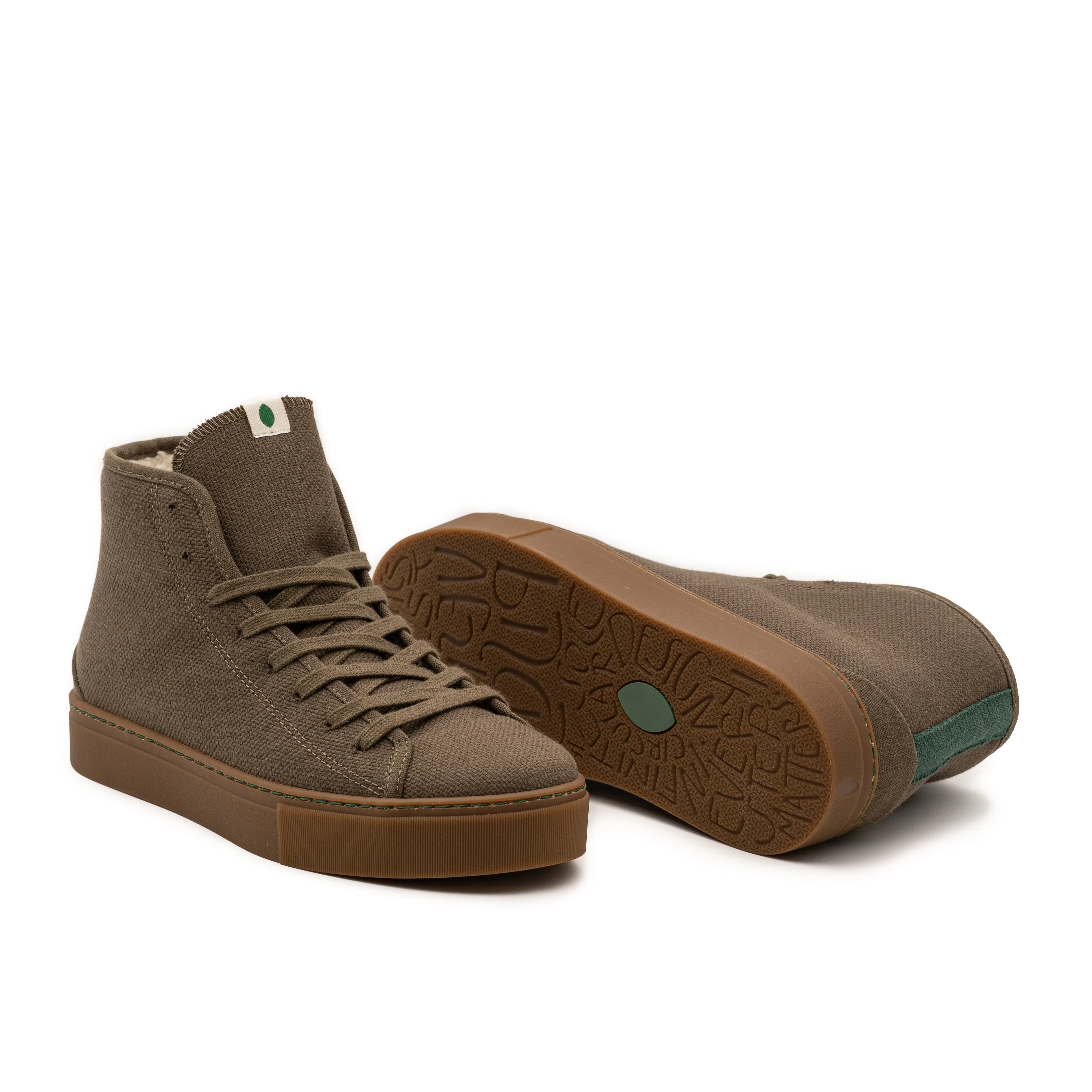 Vegan winter bootie khaki PLA002 - Image 3