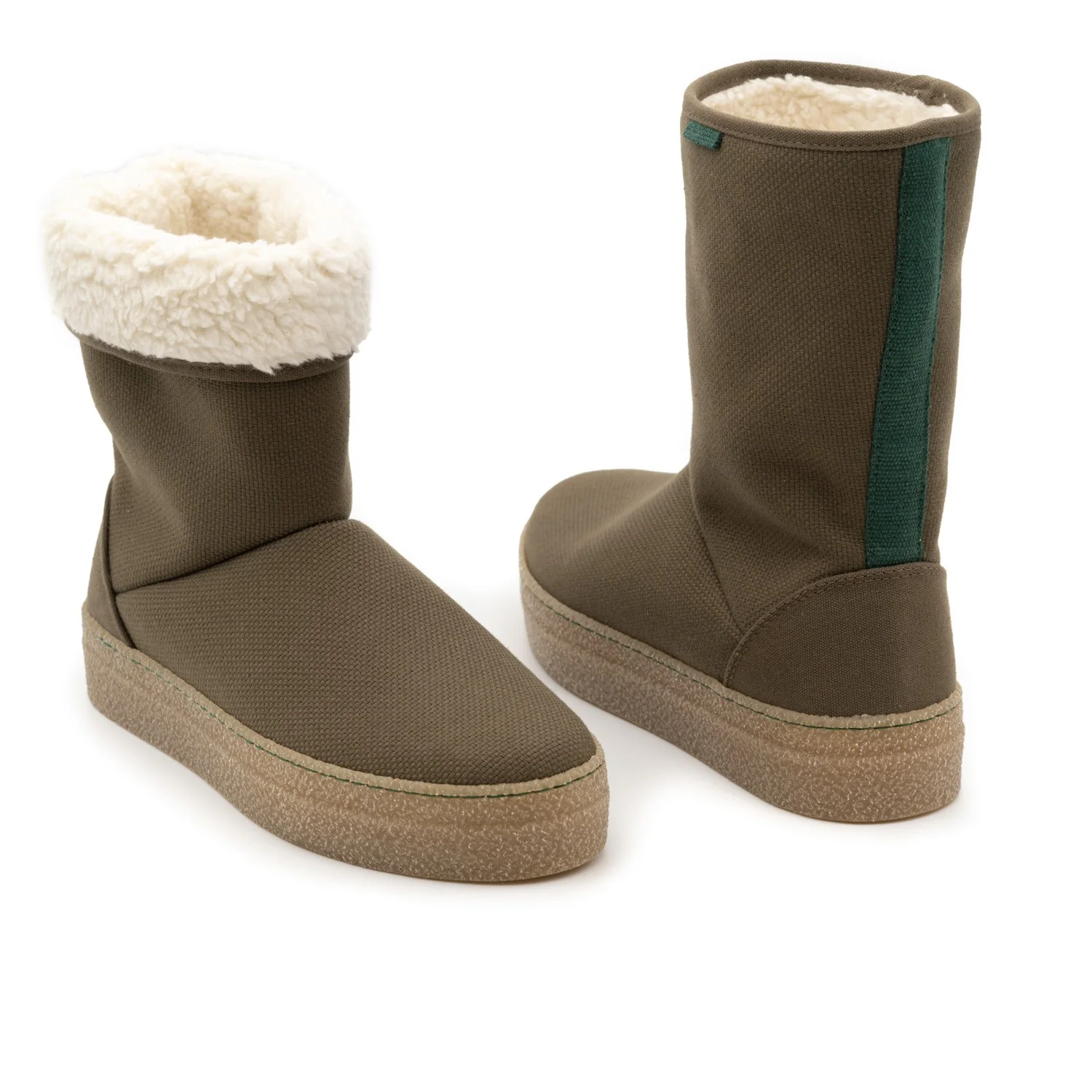 Vegan winter bootie khaki JOY002 - Image 2